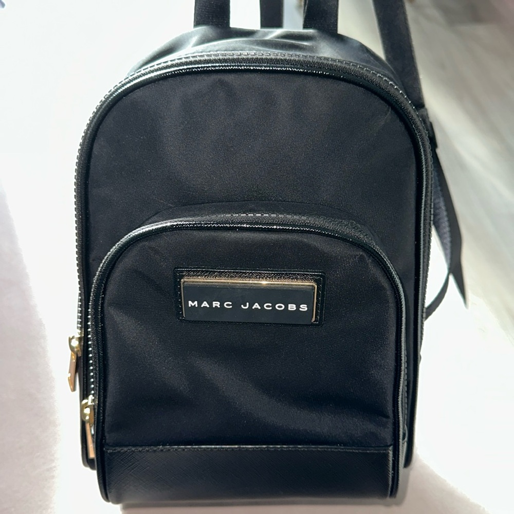 Nylon trim mini backpack Marc Jacobs black gold hardware